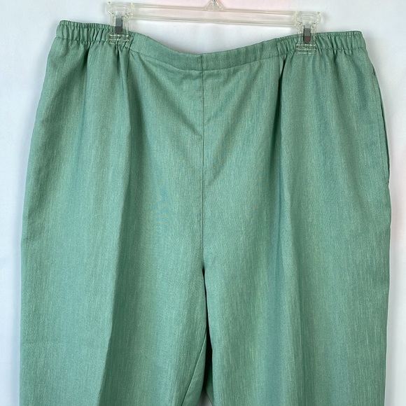 Draper's & Damons Light Green Pants w/Elastic Waist & Side Seam Pockets -Size 1X - Picture 2 of 9